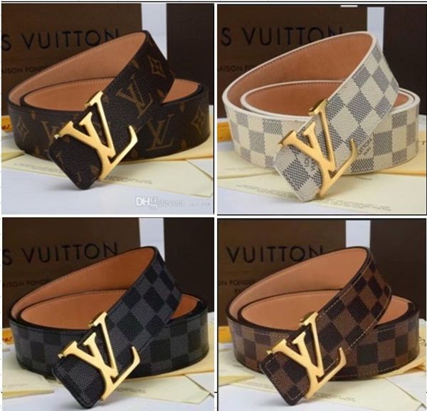 

selling designers leather men women belt l2 louis vuitton male luxury belts black woman man belt big needle buckle 105-120 cm, Black;brown