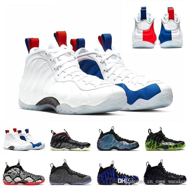 

vandalized paranorman penny hardaway men basketball shoes foam one obsidian glitter og royal eggplant mens trainers sports sneakers 7-13, White;red