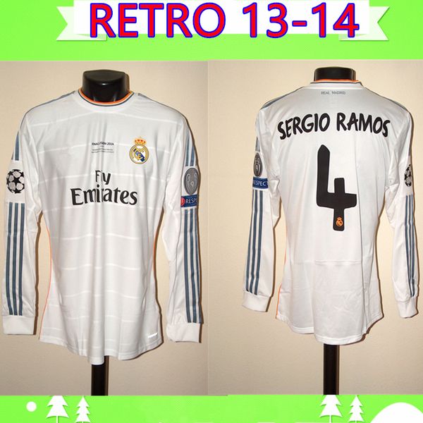 

Ronaldo benzema bale i co morata 2013 2014 real madrid retro occer jer ey 13 14 vintage football hirt long leeve champion league final