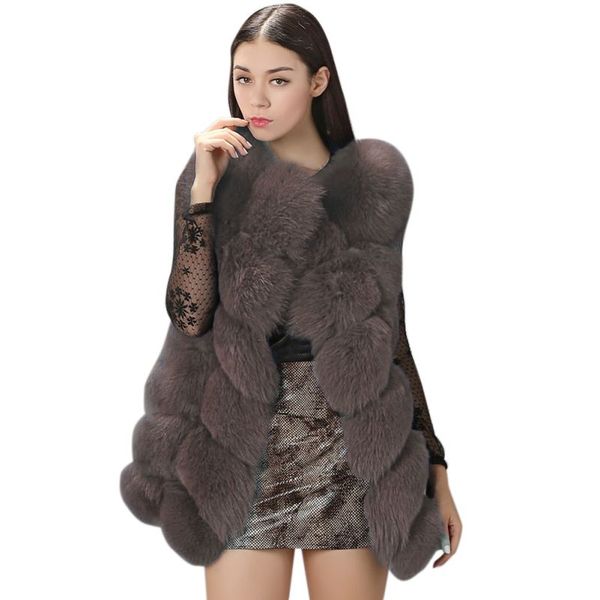 

plus size fur coat women sleeveless vest black red grey green pink blue fur jackets winter outerwear women clothing 3xl 4xl