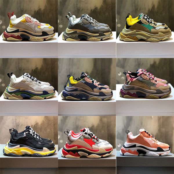 

2020new triple s fashion designer shoes platform sneakers for men women luxury black bred white green mens casual shoe outdoor walking 36-45