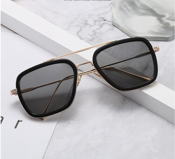 

men's ladies sunglassess high-end brand designer sunglasses outdoor sports riding retro sunglasses iron man same air sunglasses, White;black