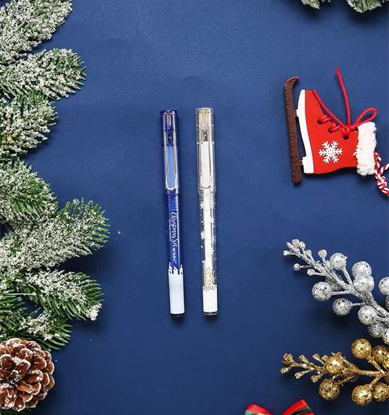 

christmas gift stationery gel ink pens 0.5mm black ink office school writing supply 4pcs/lot