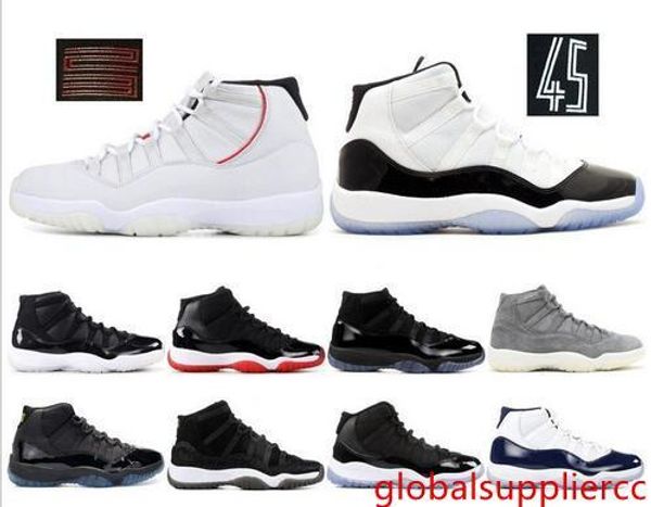 

11 mens 11s basketball shoes new concord 45 platinum tint space jam gym red win like 96 xi designer sneakers men sport shoes