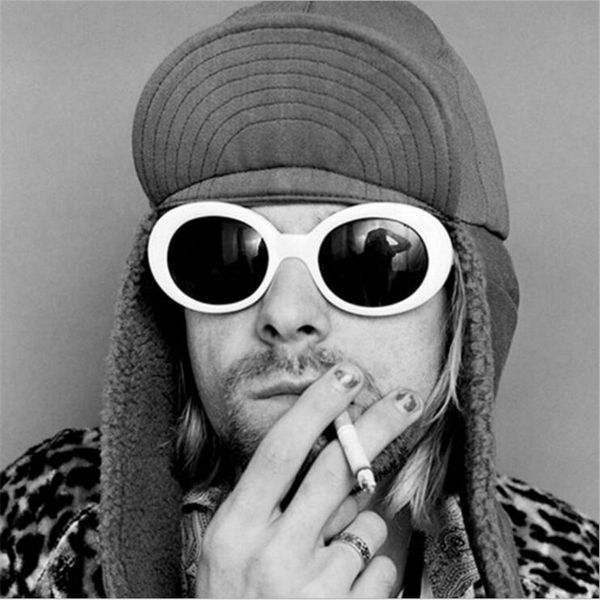

2020 new goggles nirvana kurt cobain round sunglasses for women mirror glasses retro female male sun glasses uv400, White;black