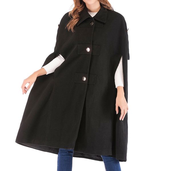 

fashion coats long section 2019 new autumn winter coat warm faux splice women trench coats korean loose casual ladies outerwear, Black