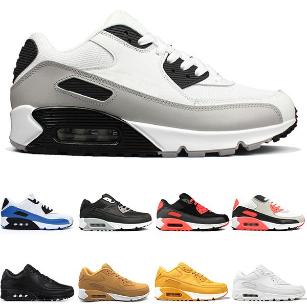 

mens shoes classic 90 men and woman shoe triple black red white trainer air cushion surface breathable casual shoes trainer ing, White;red