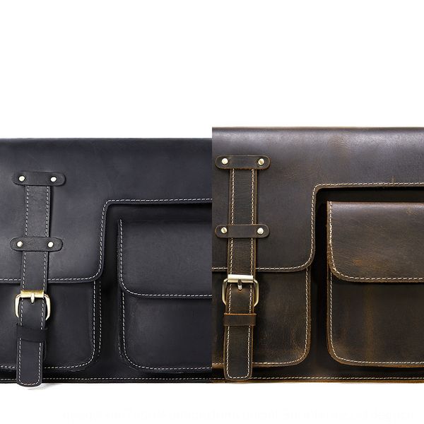 

horse leather men shoulder cross shoulder messenger bag men's real-leather bag men bags, White