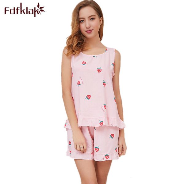 

fdfklak student's pijamas set sleeveless casual summer pajamas shorts nightwear pyjamas women slim girl's sleepwear pijama mujer, Blue;gray