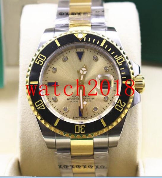

Luxury Watch High Quality 116613 Mens 18K/SS DIAMOND Dial 40MM Black Ceramic Bezel Automatic Mens Watch Men's Watch Wristwatch