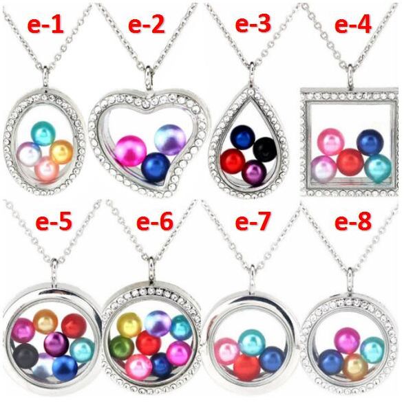 Stones Horse Locket Necklace Geometry Create Your own Pearls Stainless Steel Chain Rocks Horse Beads Cage