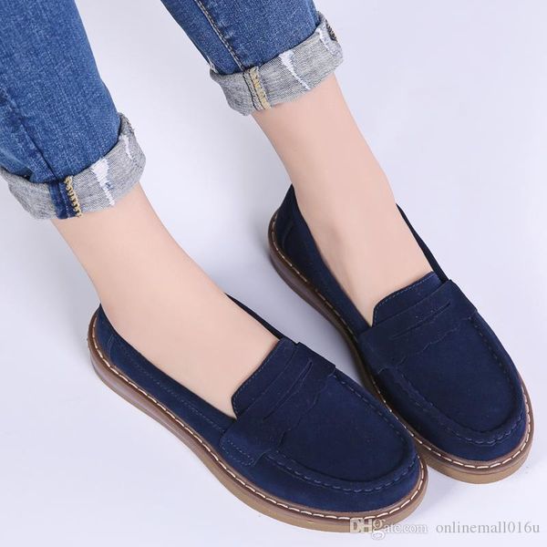 

spring british style new genuine leather women flat shoes solid slip-on loafers ladies moccasins women ballet flats, Black
