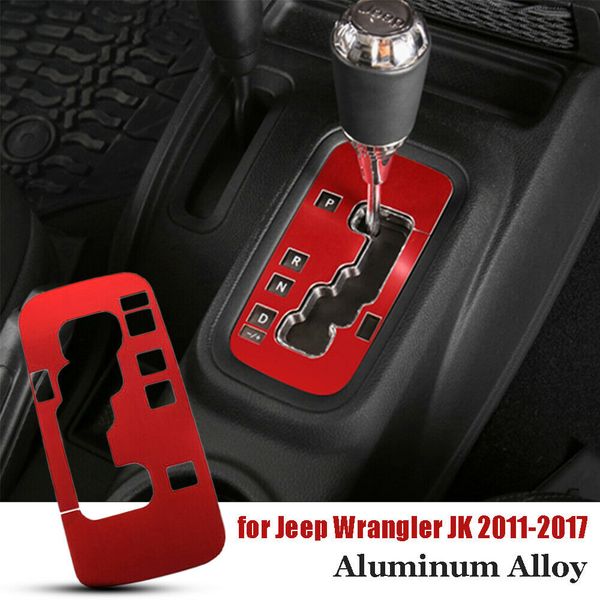 Gear Shift Panel Decoration Cover Trim Fit For 11 17 Jeep Wrangler Jk Red Alloy Awesome Interior Car Accessories Beat Car Interior From
