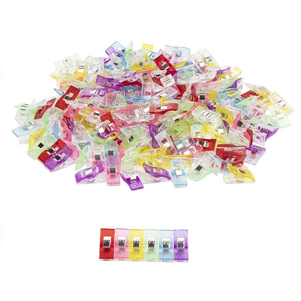 

швейные зажимы-200-pack разноцветные стеганые зажимы, связующие зажимы для удержания и организации ткани, поделки ремесленных проектов, вяза, Black