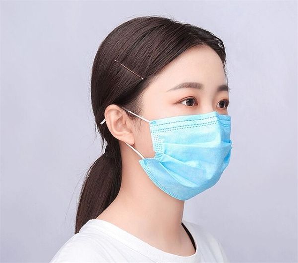 

100 1pcs dust dustproof earloop face mouth 3 layers facial er party mask blue masks ymv0