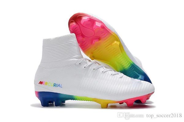 

rainbow white original soccer cleats mercurial superfly v sx neymar soccer shoes cristiano ronaldo football boots