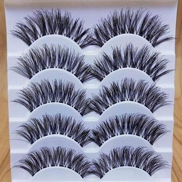 

40# 5 pairs makeup handmade natural long volume false eyelashes lashes extensions eyes makeup tool