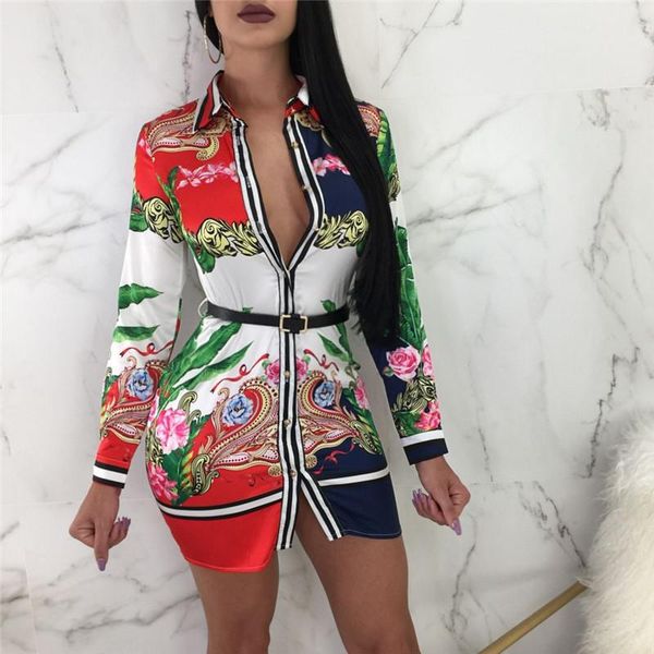 

мода цифровая печатная юбка платья женские нагрудные шеи платья с одной пуговицей сексуальные дамы сыпучие платья, Black;gray