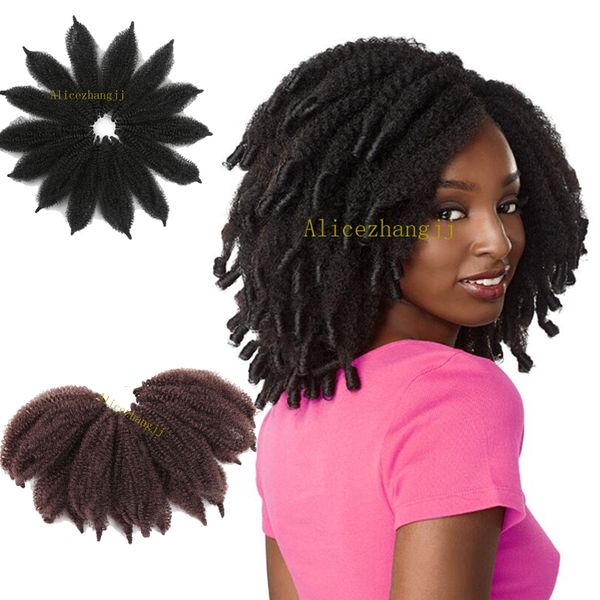 2020 Afro Kinky Bulk Curly Hair 8inch 14roots Pc Soft Twist Braiding