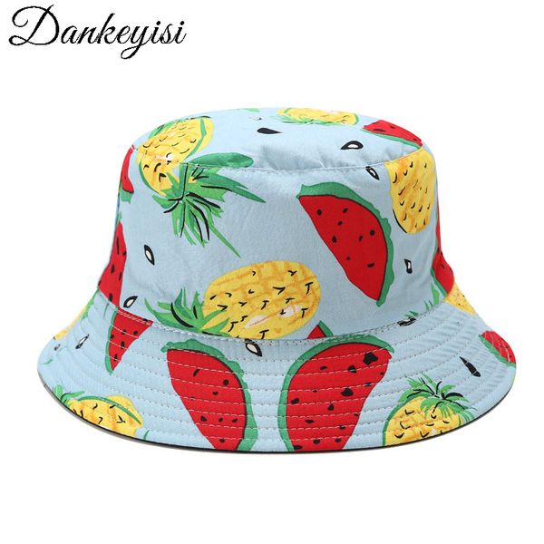 

dankeyisi bucket cap men women hat cotton fruit hat caps hip hop outdoor sports summer ladies beach fishing cute bucket hats