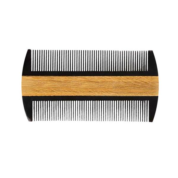 

10pc/lot Luxury Dual Action Pocket Hair & Beard Comb Green Sandalwood Body Buffalo Horn Fine Tooth Hair Care Styling Tool Anti Static