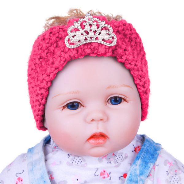 

new baby cute girls crown print headband headwear apparel pgraphy prop party gift, Slivery;white