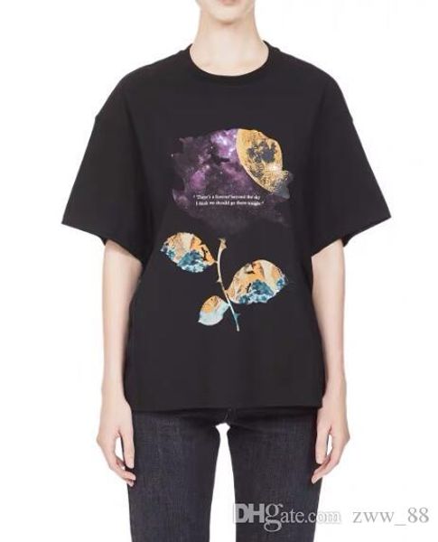 

2020 luxury new fashion designer clothes europe italy rose flower tshirt men women t shirt casual cotton tee top, White;black