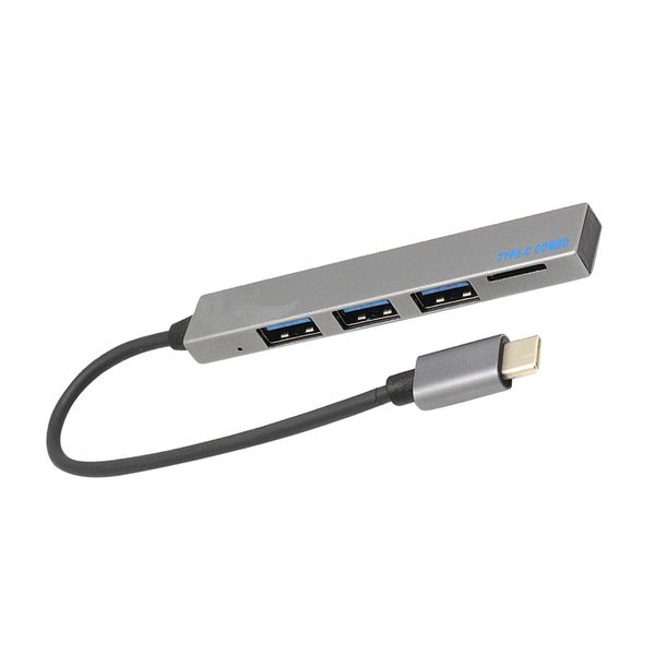 

4 в 1 ubs 3.1 type-c к usb 2.0 с sd кард-ридер hub otg адаптер кабель, серый