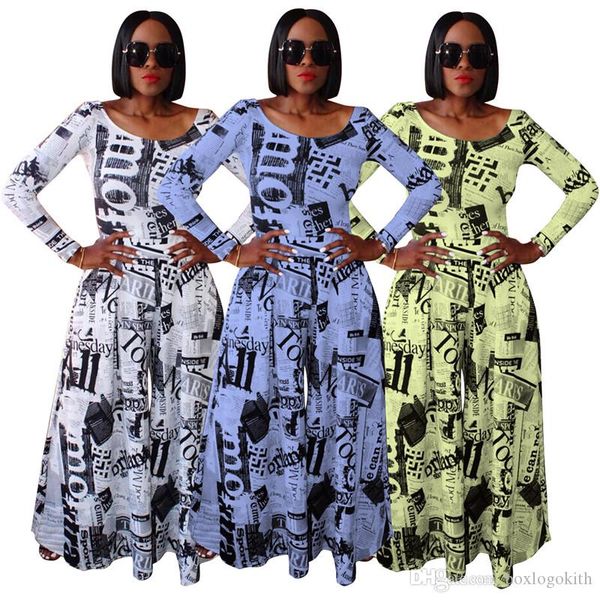

women jumpsuits rompers letter newspaper printed autumn and winter casual long sleeved crew neck jumpsuits womens fashion rompers, Black;white