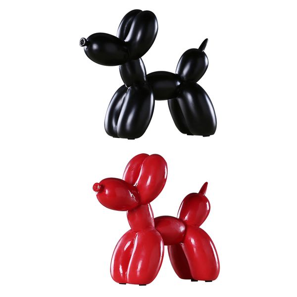 

nordic style resin balloon dog mini art animal small statue black red