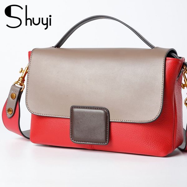 

сумка женщин 2020 новая тенденция моды диких верхний слой коровьей мешок плеча перекинул случайные хит цвет кожи женщин