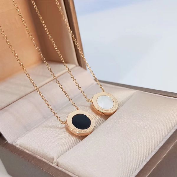 

necklace sterling silver 18k gold natural stone round couple necklace with gift box