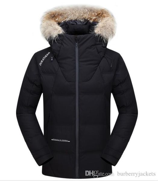 

new style men winter jackets north coats warm down jacket outdoor hooded men's face down long parkas 216, Black