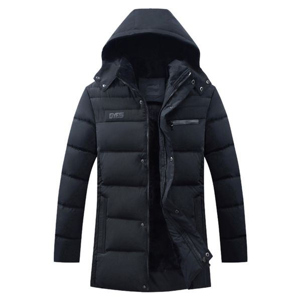 

kancoold new winter jacket men thicken warm men parkas hooded fleece man's jackets outwear cotton coat parka jaqueta masculina, Black