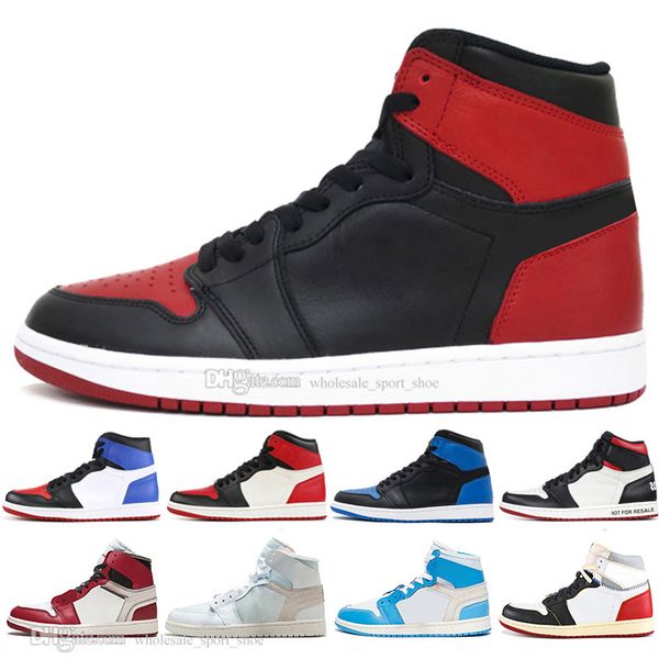 

New OG 1 Top 3 Men Basketball Shoes Chicago Bred Banned Black Toe Royal Blue Court Purple Fragment 1s mens sports sneakers designer trainers