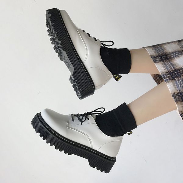 

round toe 2019 women shoes soft autumn british style modis oxfords women's casual female sneakers all-match dress fall preppy, Black