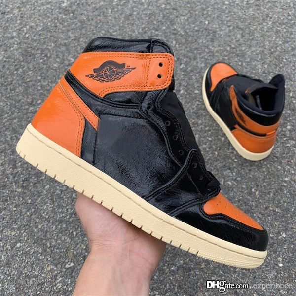 

2019 original authentic 1 high og shattered backboard 3.0 black/pale vanilla-starfish 1s men outdoor shoes sneakers 555088-028