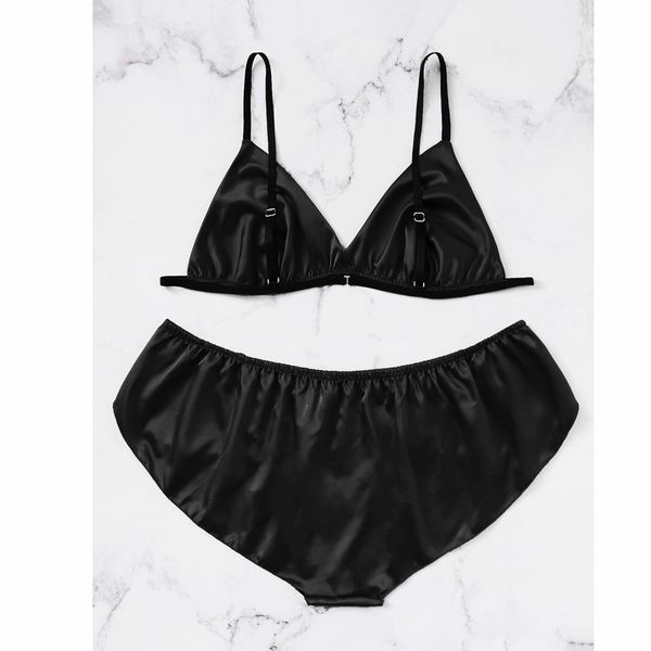 

fashion pijama mujer seda sleepwear polyester women plus lingerie nightwear plain lingerie set women satin sexy, Blue;gray