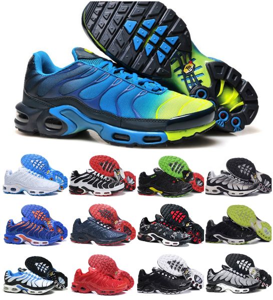 

Оптовая 2018 Air TN Plus Chrome Мужчины Спорт RunnING Случайные ШОУ Свободные дышащие кроссовки ШОУ Серый TN Requin Homme размер 36-46
