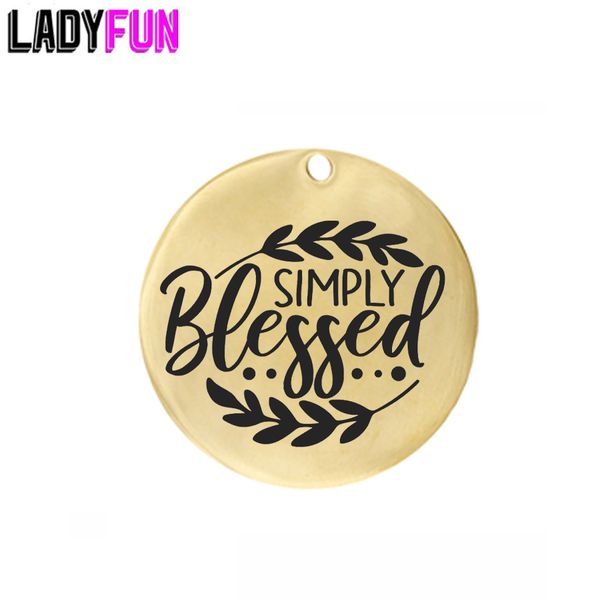 

bless charms stainless steel simply blessed charm pendant wholesale jewelry lots handmade accessories, Bronze;silver