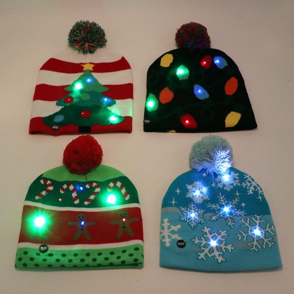 

christmas ornaments decoration christmas hats led light up hat beanie led hat warm protective cap tree