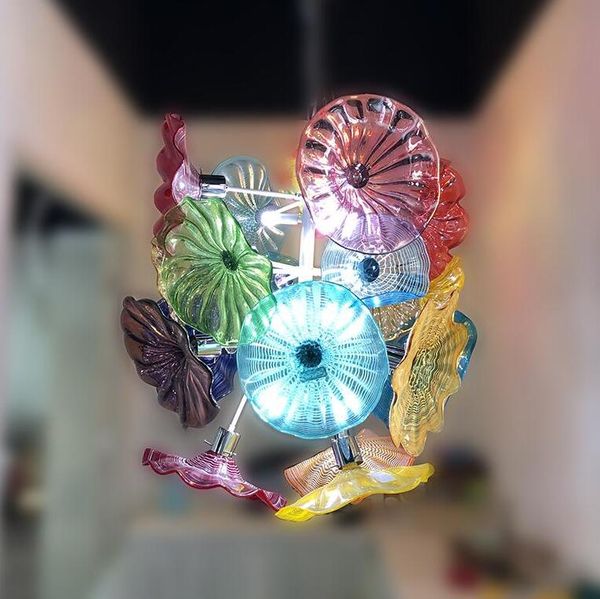 

murano flower chandelier light bedroom living room dining room art decorative hand blown glass plates chandelier led light fixtures