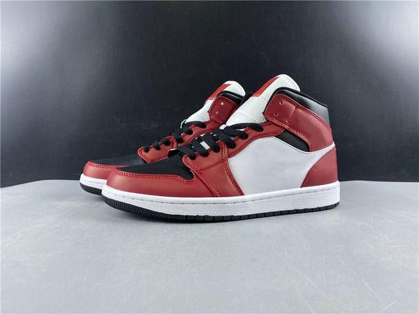 

good quality designer 1 mid chicago black toe basketball shoes black gym red white fashion sport sneakers trainers 554724-069