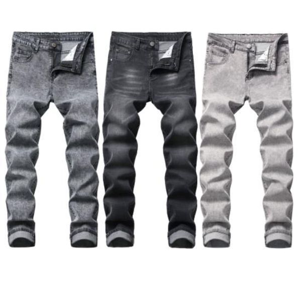 

mens jeans gray black slim north american stretch denim trousers american style zipper decorative mens fashion jeans, Blue