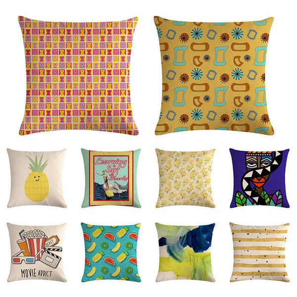 

ананас лист желтого наволочка талия throw обложка наволочка для дома и офис поставки спальни подушка дом сад zy1393