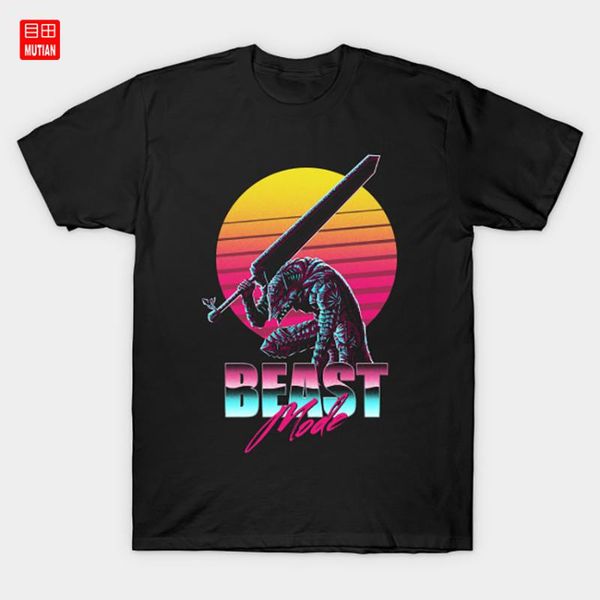 

beast mode t-shirt anime manga guts casca griffith 80s retro rad berserk, White;black