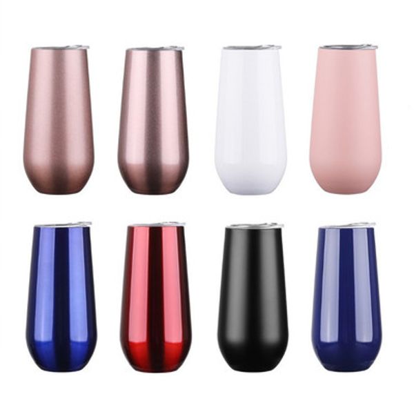 

6oz tainle teel vacuum cup egg hell hape wine cup coffee mug with lid candy color