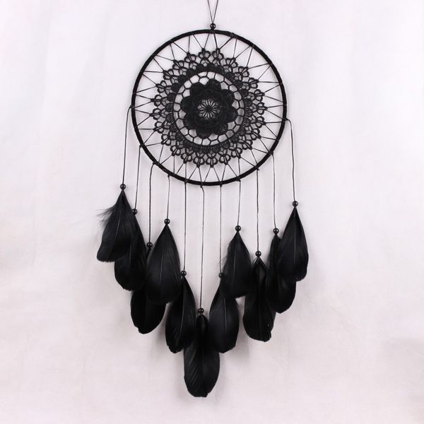 

white decoration crafts dreamcatcher circular wind chimes handmade dream catcher with feathers wall hanging decoration for car