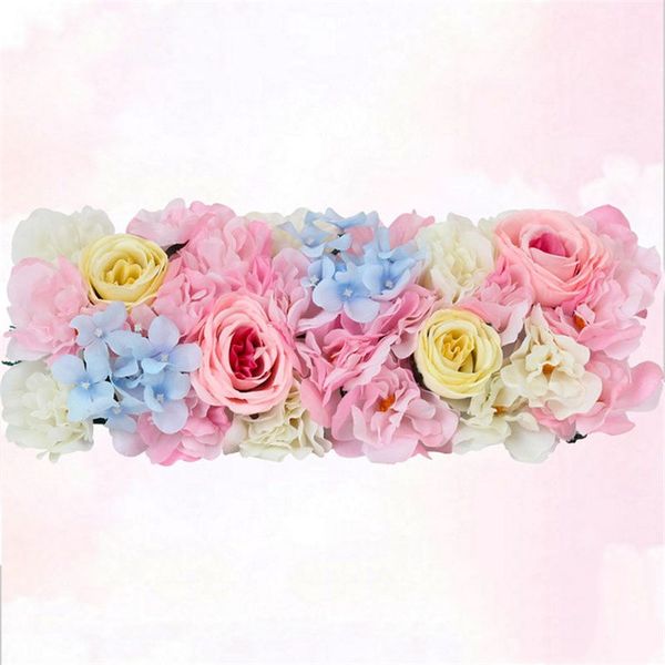 

new arrival simulation rose hydrangea flower rows wedding decoration arch centerpieces props available 8 colors