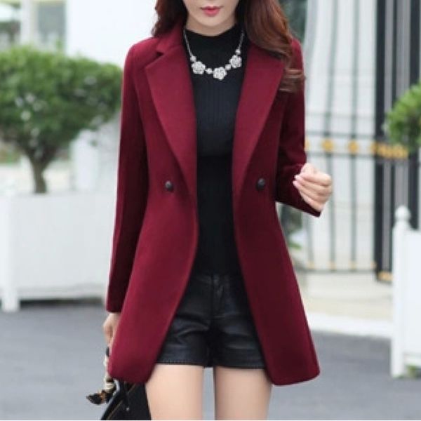 

xuxi 2019 autumn winter wear short wool coat women coat wool fashionable double-breasted cardigan jacket elegant fz539, Black;brown